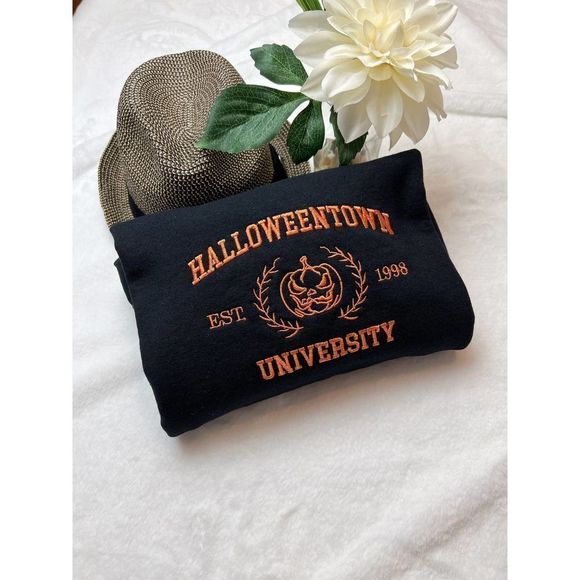 NEW Halloween Embroidery Crewneck sweatshirt, Trendy Halloween sweatshirt - Picture 3 of 10